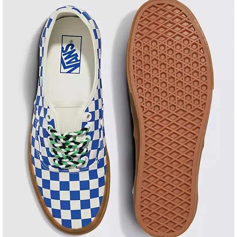 NEW Vans Authentic Checkerboard Blue/White Sneakers Men’s Size 6.5 - Picture 3 of 7